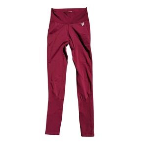 Peloton Leggings Womens XS/S Raspberry Seamless Ribbed High Waist Athleisure